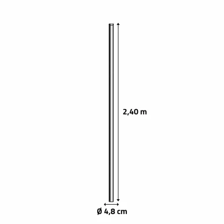 Poteau en acier pour panneau grillagé Ø48 mm x H240 cm
