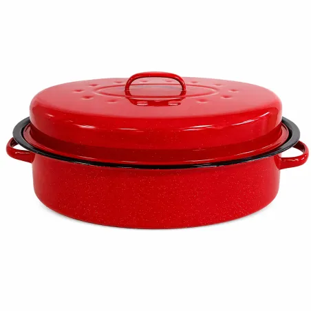 Rôtissoire rouge grand modèle 37x26,5x11,5cm 4L vapeur auto