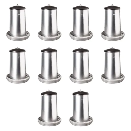 Mangeoires volaille à trémie métal 5kg en lot de 10