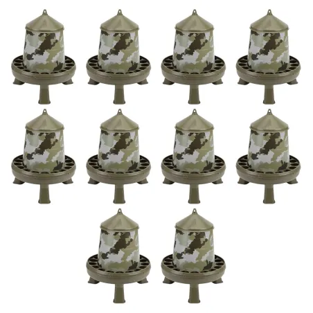 Lot de 10 Mangeoires sur pieds surélevés 4 kg camo Ø 33cm H 37,5cm