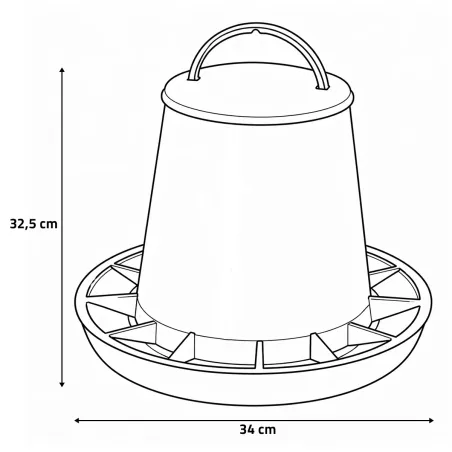 Mangeoire anti-gaspillage, plastique 1, 3 ou 6 kg