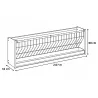 Mangeoire Ratelier mural ovins caprins 207 x 32 x 60 cm
