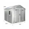 Abri de jardin Lys en plastique 181x231x222cm - Panneaux 12mm & structure aluminium