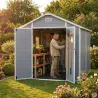 Abri de jardin Lys en plastique 181x231x222cm - Panneaux 12mm & structure aluminium