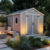 Abri de jardin Lys en plastique 181x231x222cm - Panneaux 12mm & structure aluminium