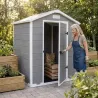 Abri de jardin Lys - 128x94x196cm en plastique résistant avec porte battante
