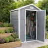 Abri de jardin Lys - 128x94x196cm en plastique résistant avec porte battante
