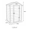 Abri de jardin Lys - 128x94x196cm en plastique résistant avec porte battante