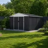 Abri de jardin en acier Escaut - Structure robuste avec portes battantes doubles