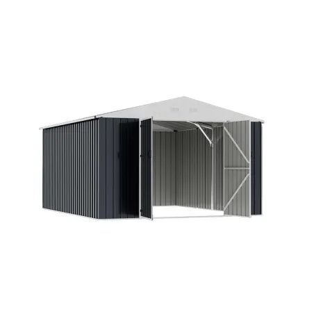 Abri de jardin en acier Escaut - Structure robuste avec portes battantes doubles
