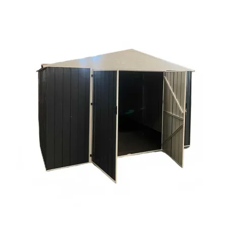 Abri de jardin en acier Escaut - Structure robuste avec portes battantes doubles