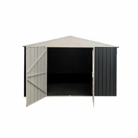 Abri de jardin en acier Escaut - Structure robuste avec portes battantes doubles