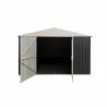 Abri de jardin en acier Escaut - Structure robuste avec portes battantes doubles