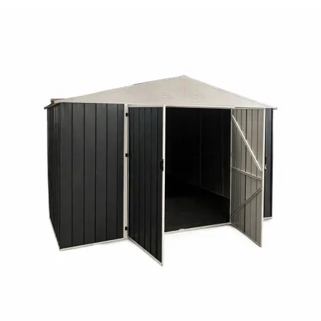 Abri de jardin en acier Escaut - Structure robuste avec portes battantes doubles