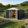 Abri de jardin en acier Escaut - Structure robuste avec portes battantes doubles