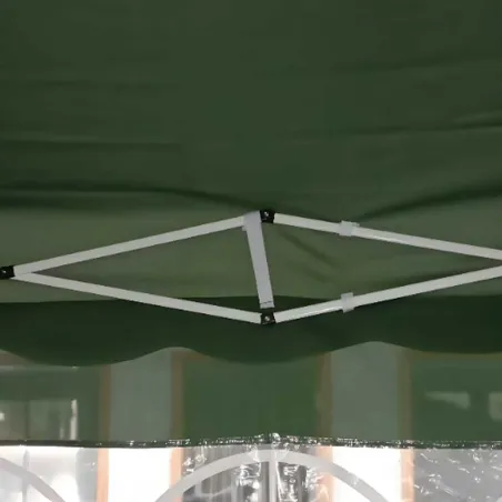 Tonnelle pliante 3x4 m en acier verte avec parois latérales