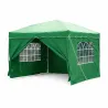 Tonnelle pliante 3x4 m en acier verte avec parois latérales