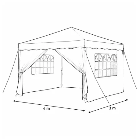 Tonnelle pliante 3x4 m en acier verte avec parois latérales