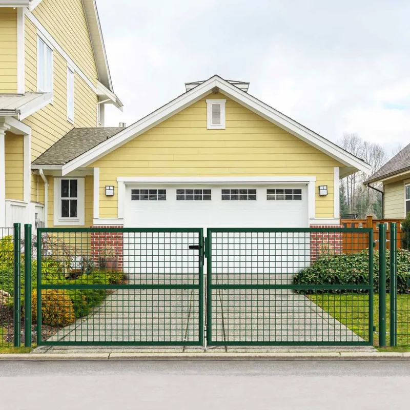 Portail 2 vantaux grillagé 3x1m - Maille 50mm - Vert