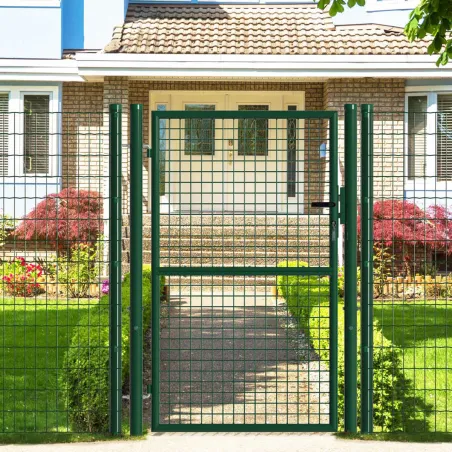 Portillon grillagé 1x1,5m maille 50mm vert avec serrure