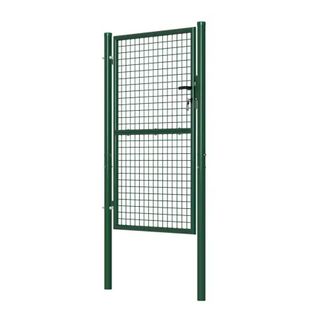Portillon grillagé 1x1,5m maille 50mm vert avec serrure
