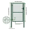Portillon grillagé 1x1,5m maille 50mm vert avec serrure