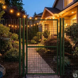 Portillon grillagé 1x1,5m maille 50mm vert avec serrure