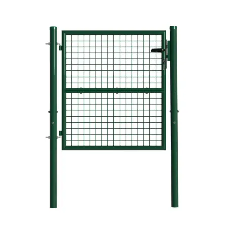 Portillon grillagé 1x1m maille 50mm vert avec serrure et poignées