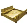Bac à sable bois autoclave avec couvercle 120 x 120 cm