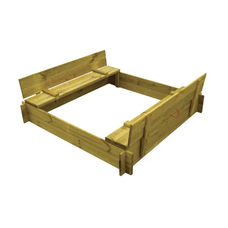 Bac à sable bois autoclave avec couvercle 120 x 120 cm