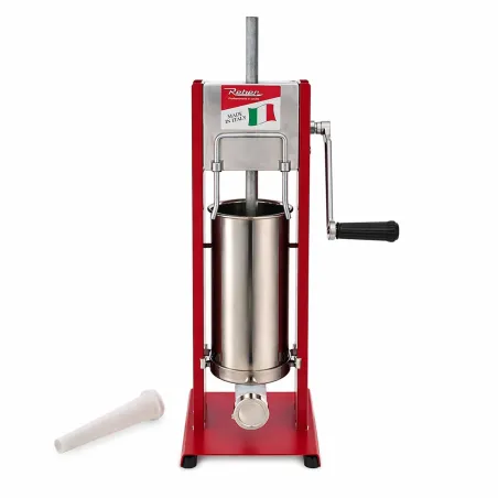 Poussoir à saucisses vertical Reber® 5L - Acier inoxydable - 4 entonnoirs