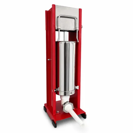 Poussoir à saucisses vertical Reber® 5L - Acier inoxydable - 4 entonnoirs