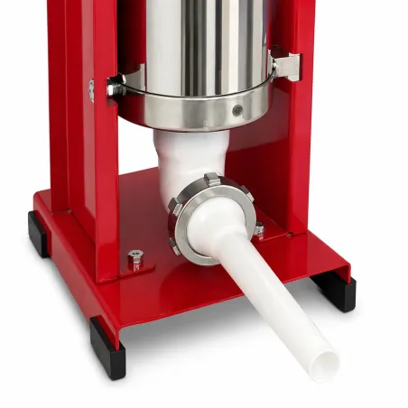 Poussoir à saucisses vertical Reber® 5L - Acier inoxydable - 4 entonnoirs