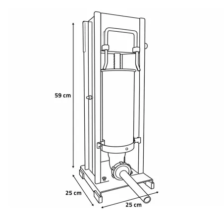 Poussoir à saucisses vertical Reber® 5L - Acier inoxydable - 4 entonnoirs