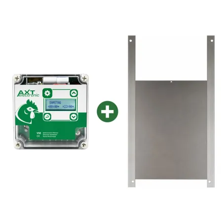 Portier à horloge + trappe oie 33x50cm