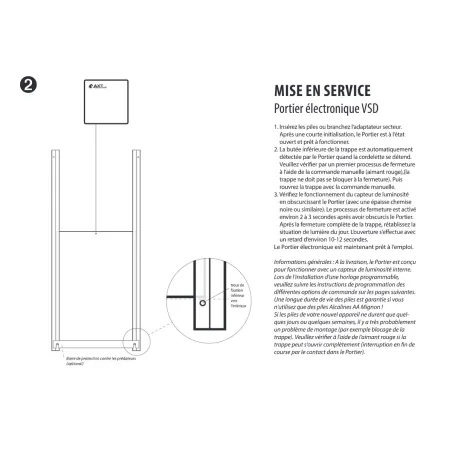 Portier à capteur de lumière + trappe standard 22x33cm