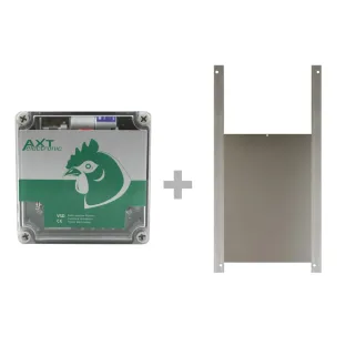 Portier à capteur de lumière + trappe oie 33x50cm