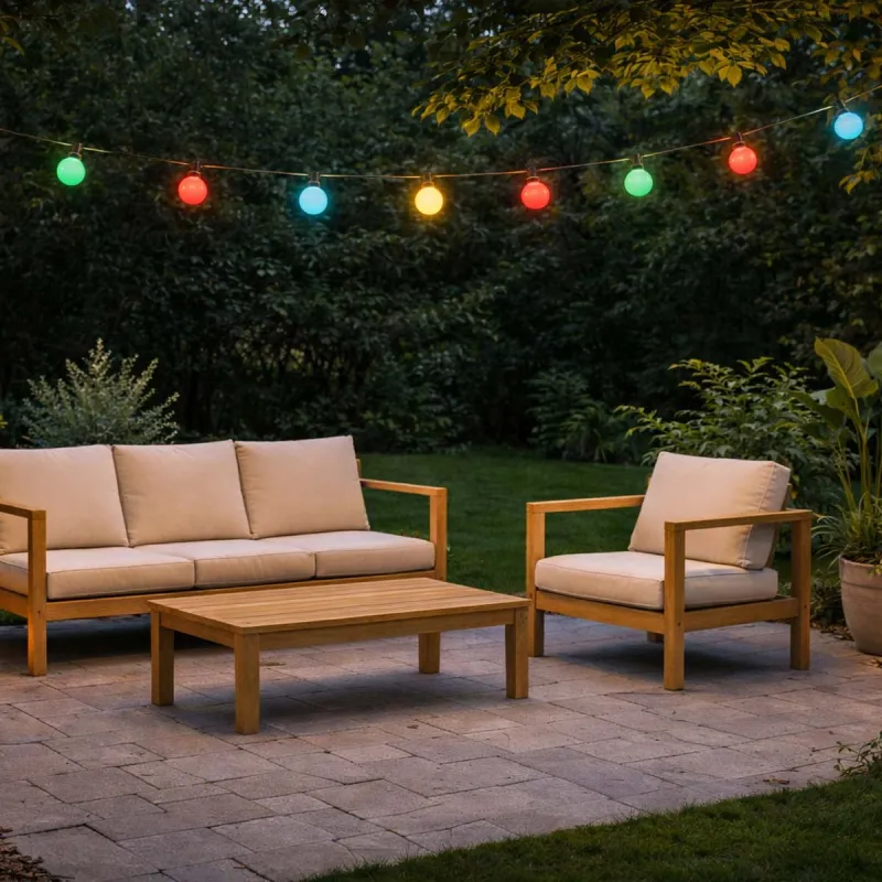 Guirlande lumineuse 20 boules couleur - 14,5 m