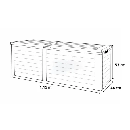 Coffre de rangement jardin polypropylène 115 cm