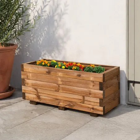 Bac à fleurs rectangulaire bois autoclave 80x40xH33cm Bois autoclave