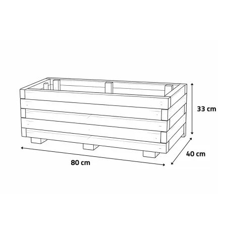 Bac à fleurs rectangulaire bois autoclave 80x40xH33cm Bois autoclave