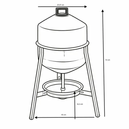 Abreuvoir métal galvanisé 30 L + Mangeoire à trémie anti nuisibles Feedomatic 5kg