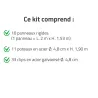 Kit de clôture grillagée rigide 20 m - Hauteur 153 cm - Panneaux galvanisés époxy