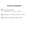 Kit de clôture grillagée rigide 4 m - Hauteur 153 cm - Panneaux galvanisés époxy