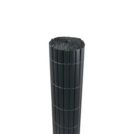 Canisse PVC occultant double face 1,5x5m gris - Kit complet avec fixation