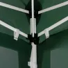 Tonnelle pliante 3x3 m en acier vert avec parois latérales
