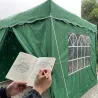 Tonnelle pliante 3x3 m en acier vert avec parois latérales
