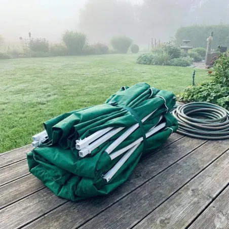 Tonnelle pliante 3x3 m en acier vert avec parois latérales