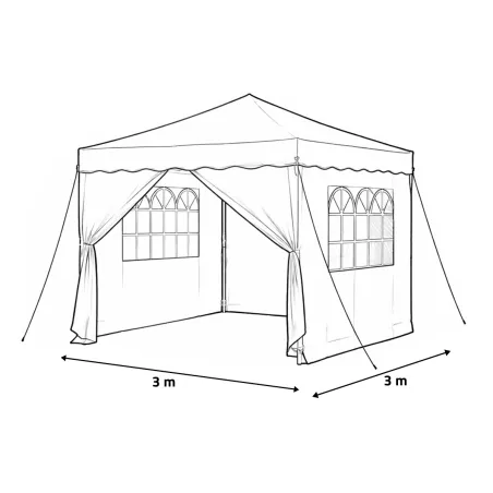 Tonnelle pliante 3x3 m en acier vert avec parois latérales