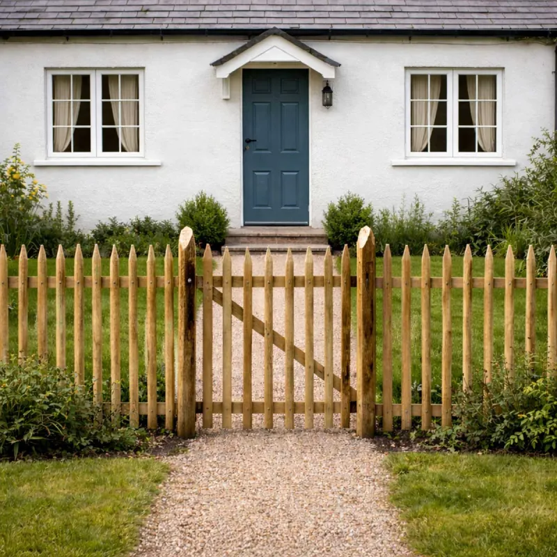 Portillon en Châtaignier Chambert 1x1m - Finition Semi-Jointif